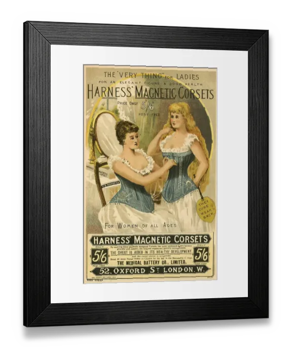 Framed Print : Victorian Magnetic Corsets circa 1880 Framed Print : Victorian Magnetic Corsets circa 1880