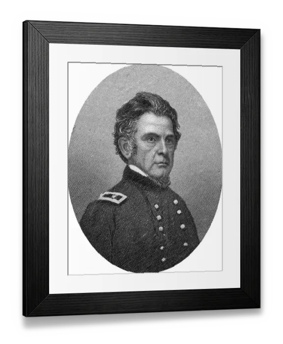 Framed Print : Engraving of Major General Ormsby MacKnight (or McKnight) Mitchel (August 28)