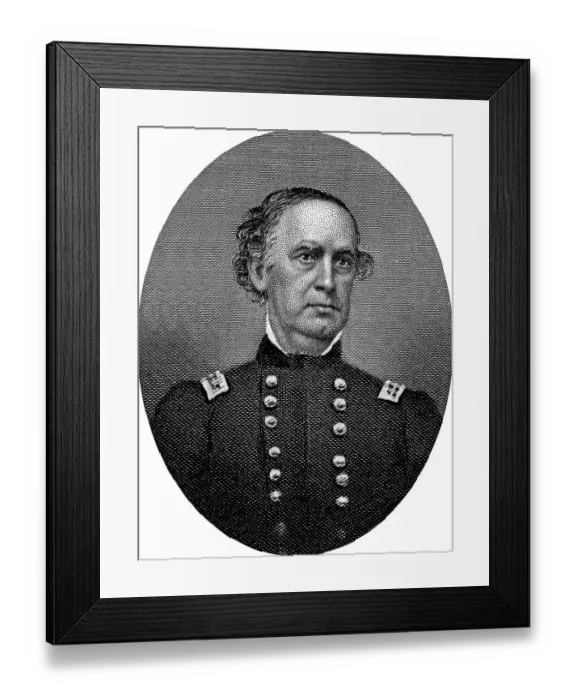 Framed Print : Engraving of Union Major General Samuel Ryan Curtis (February 3)