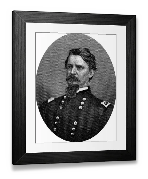Framed Print : Engraving of Union General, Winfield Scott Hancock (February 14)