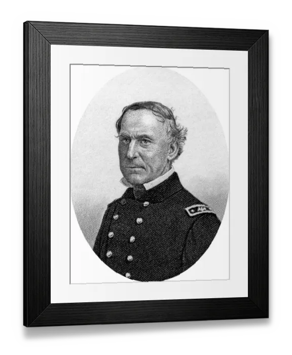 Framed Print : Engraving of Union Navy Rear Admiral David Glasgow Farragut (July 5) Framed Print : Engraving of Union Navy Rear Admiral David Glasgow Farragut (July 5)
