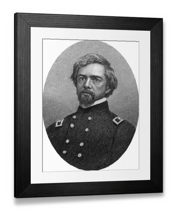 Framed Print : Engraving of Union Major General Isaac Ingalls Stevens (March 25)