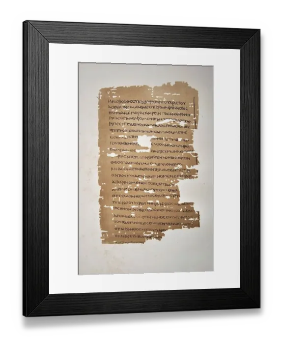 Framed Print : A possible first century Greek Manuscript of the Gospel of Matthew