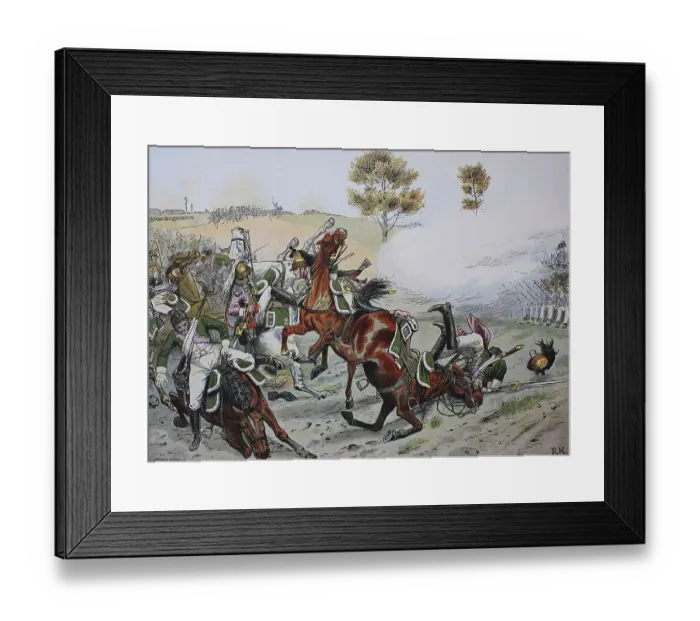 Framed Print : The Prussian Grenadier Battalion Prince August defends itself near the city of Prenzlau