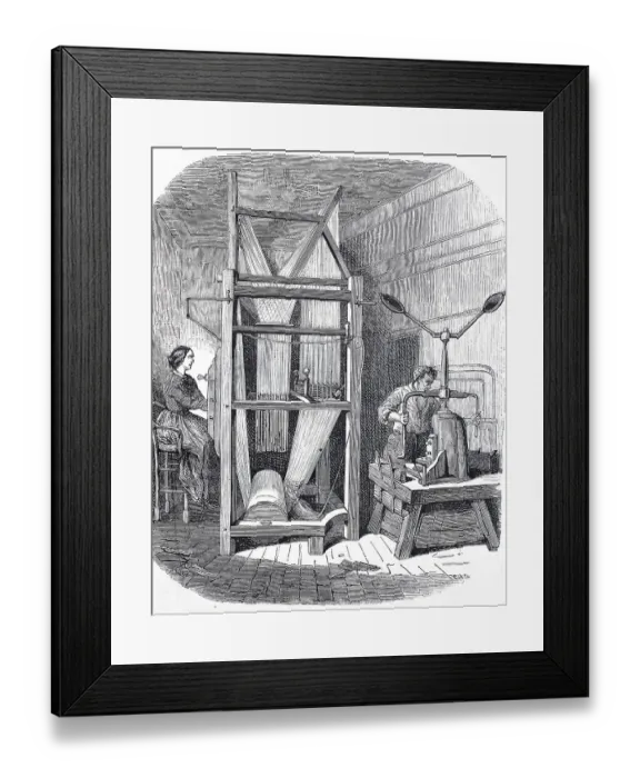 Framed Print : A loom, a device used to weave cloth and tapestry Framed Print : A loom, a device used to weave cloth and tapestry