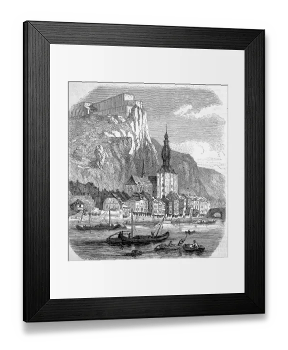 Framed Print : Dinant, a Walloon city and municipality located on the River Meuse