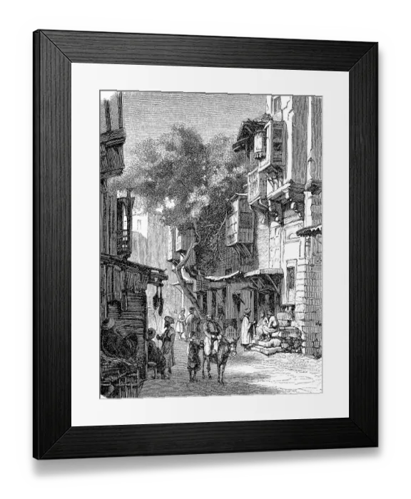 Framed Print : Street in Tripoli, Libya, in 1870 Framed Print : Street in Tripoli, Libya, in 1870
