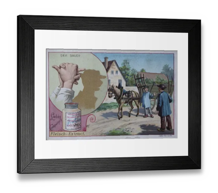 Framed Print : Picture series shadow plays, the farmer