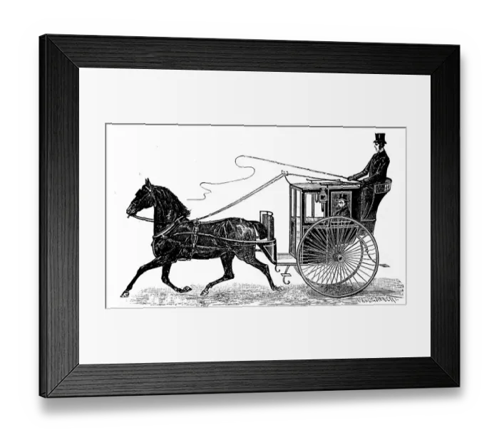 Framed Print : Imperial Brougham Hansom carriage Framed Print : Imperial Brougham Hansom carriage
