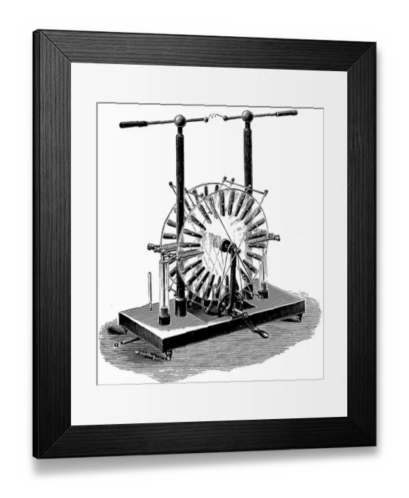Framed Print : Electrical engineering, self-exciting influence machine Framed Print : Electrical engineering, self-exciting influence machine