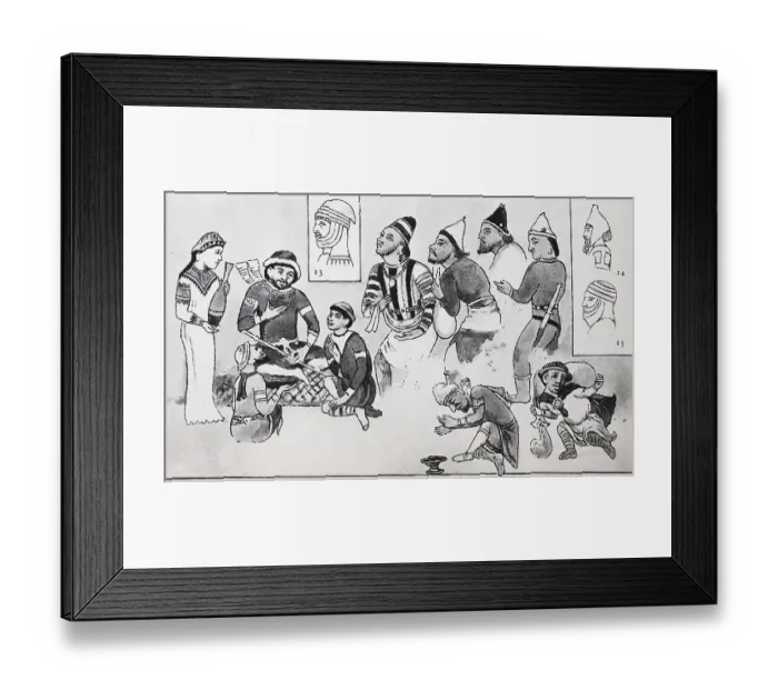 Framed Print : Dress fashion in Persia around 600 A