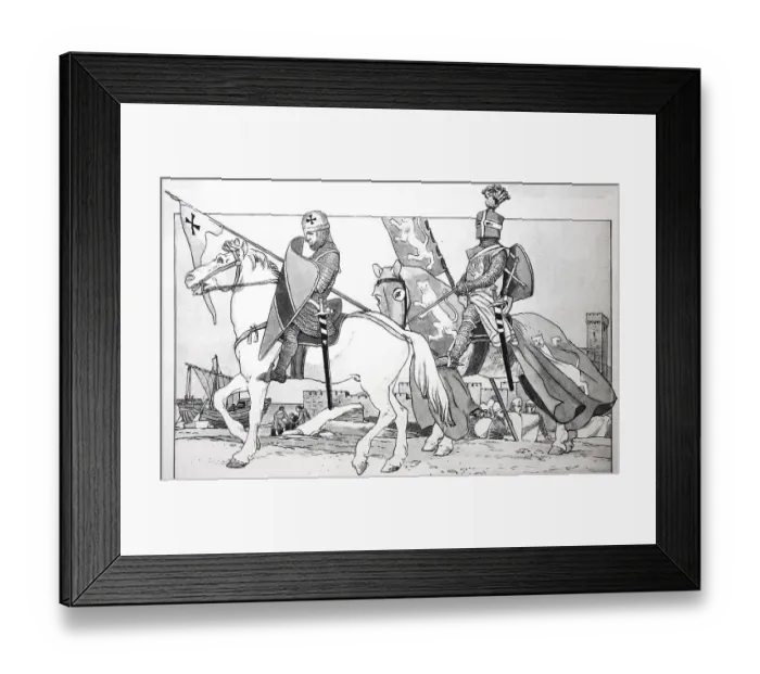 Framed Print : Clothing, fashion, knight's costumes in the Middle Ages