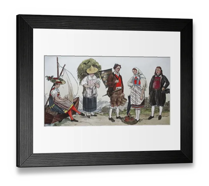 Framed Print : Fashion, costumes, clothing in Switzerland Framed Print : Fashion, costumes, clothing in Switzerland