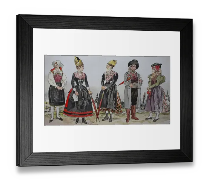 Framed Print : Fashion, around 1850, from lks