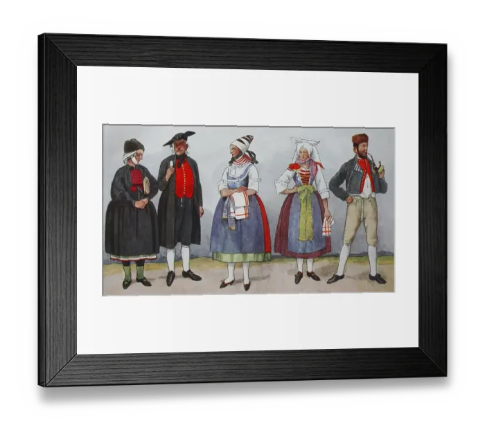 Framed Print : Fashion, clothing in Germany, traditional costumes from Bavaria