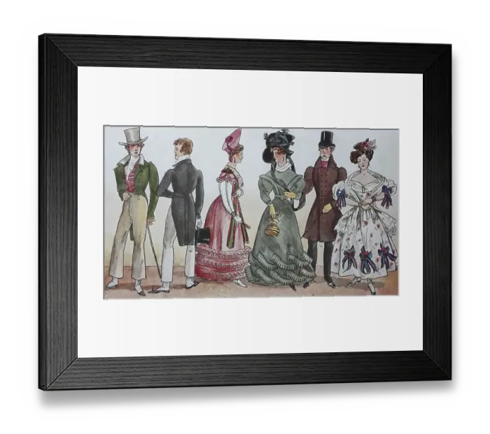 Framed Print : Fashion, clothing, the Biedermeier fashion in Germany