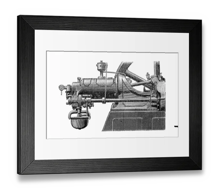 Framed Print : Historical illustration of gas engines