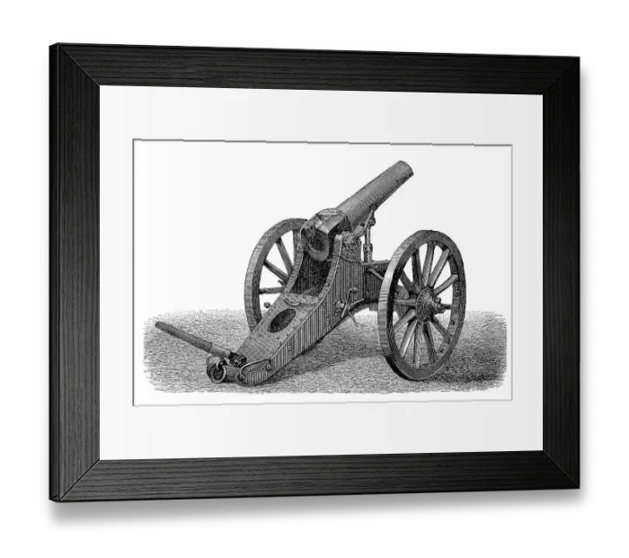 Framed Print : Artillery: 19th century and earlier cannons Framed Print : Artillery: 19th century and earlier cannons