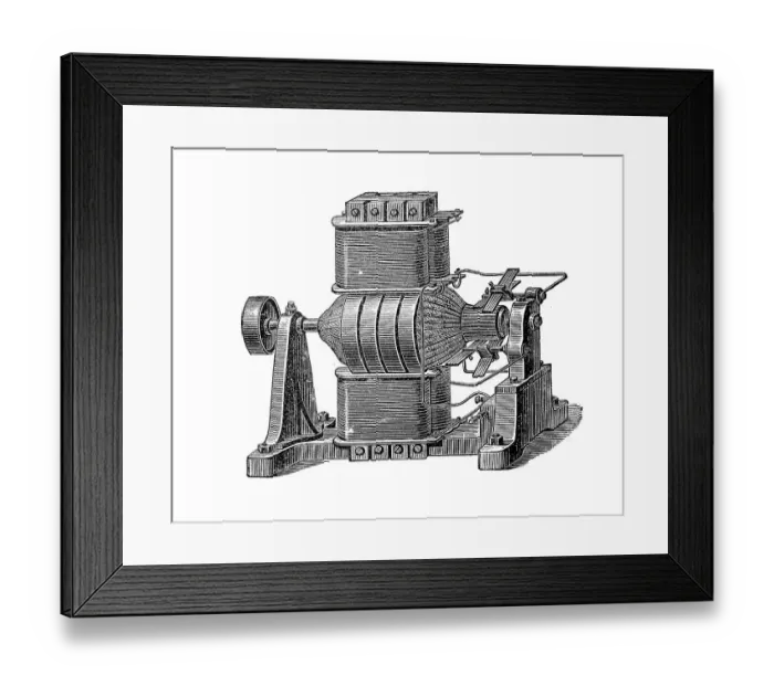 Framed Print : Electric generators in the 19th century Framed Print : Electric generators in the 19th century
