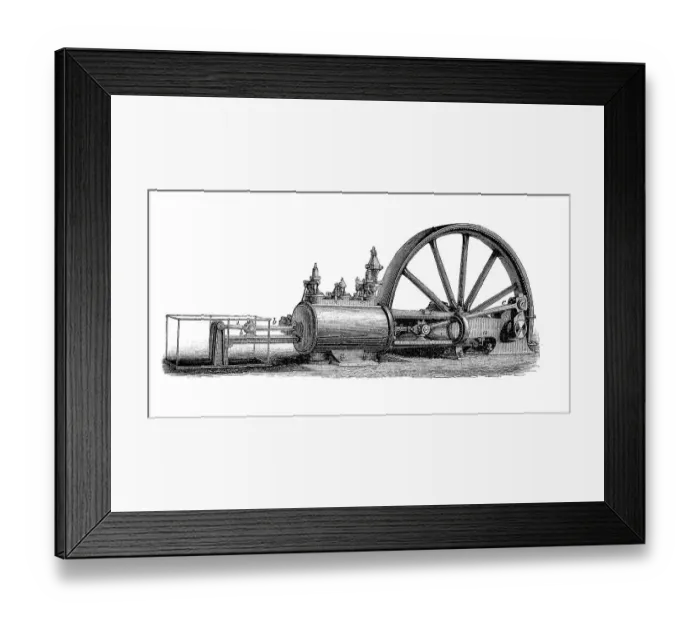 Framed Print : Steam engines of the 19th century Framed Print : Steam engines of the 19th century
