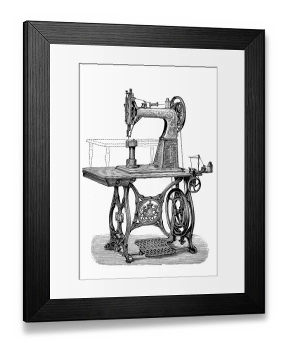Framed Print : Sewing machine 1890: Machine for shoemakers and saddlers by Biesolt & Locke