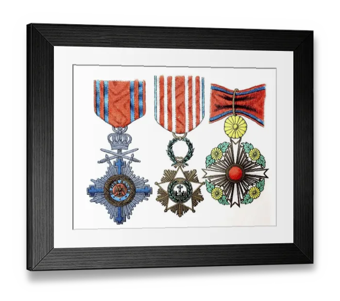 Framed Print : Ornaments, digitally restored reproduction of an original 19th century