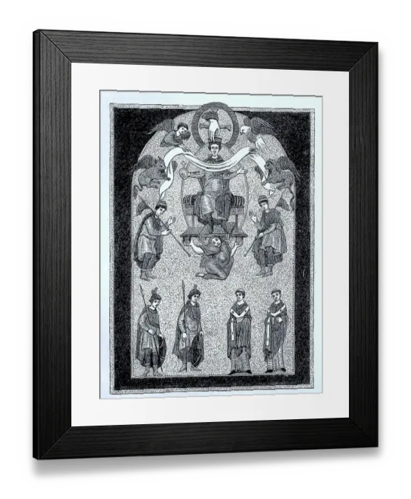 Framed Print : Portrait showing Otto III with representatives of the imperial princes