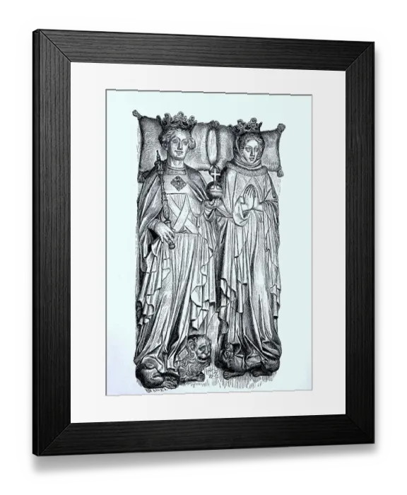 Framed Print : The tomb figures of Ruprecht of the Palatinate and his woman in the Heilig-Geist Church in Heidelberg