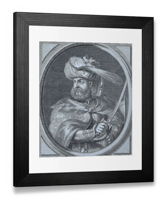 Framed Print : Kara Mustapha Bassa, first minister of the Turkish Grand Master