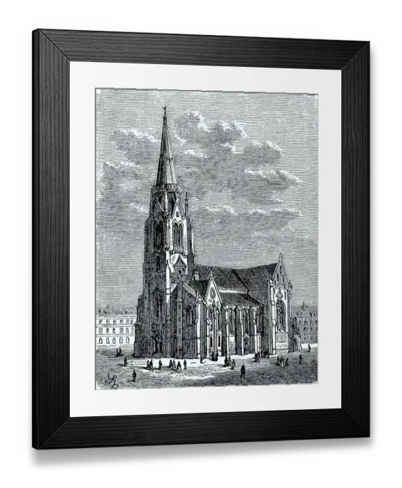 Framed Print : The Elisabeth Church in Vienna in 1870