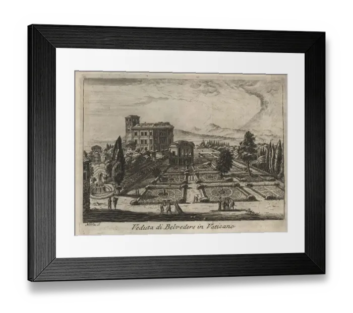Framed Print : Belvedere in Vaticano, 1767, Rome Framed Print : Belvedere in Vaticano, 1767, Rome
