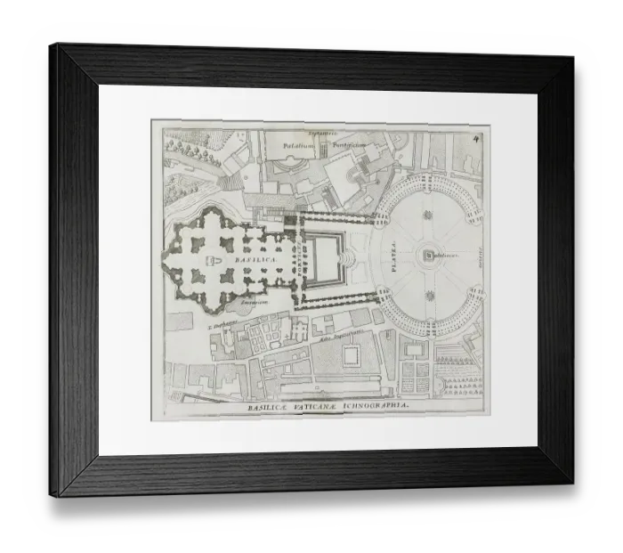 Framed Print : Geometric plan of the same basilica of S