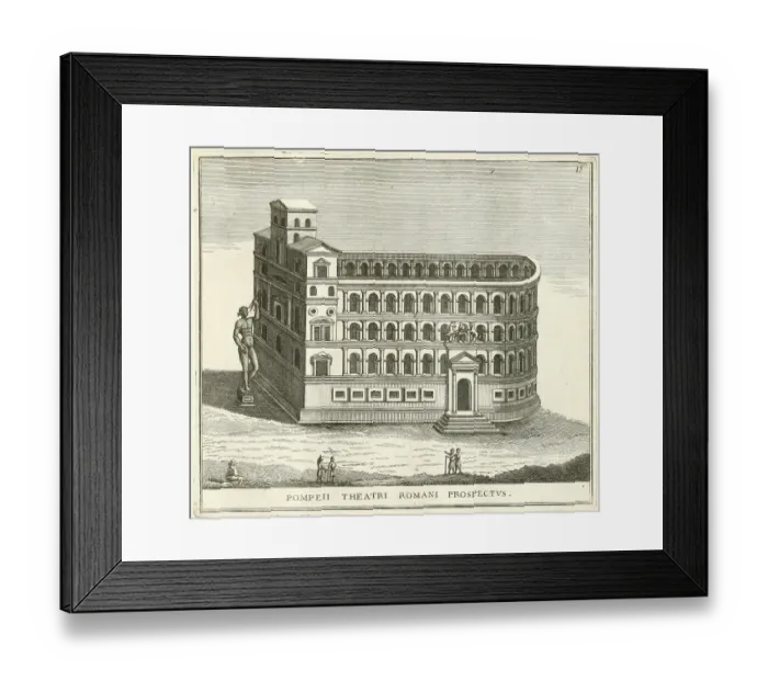 Framed Print : The Theatre of Pompey was the first permanent and stone-built theatre building in ancient Rome Framed Print : The Theatre of Pompey was the first permanent and stone-built theatre building in ancient Rome