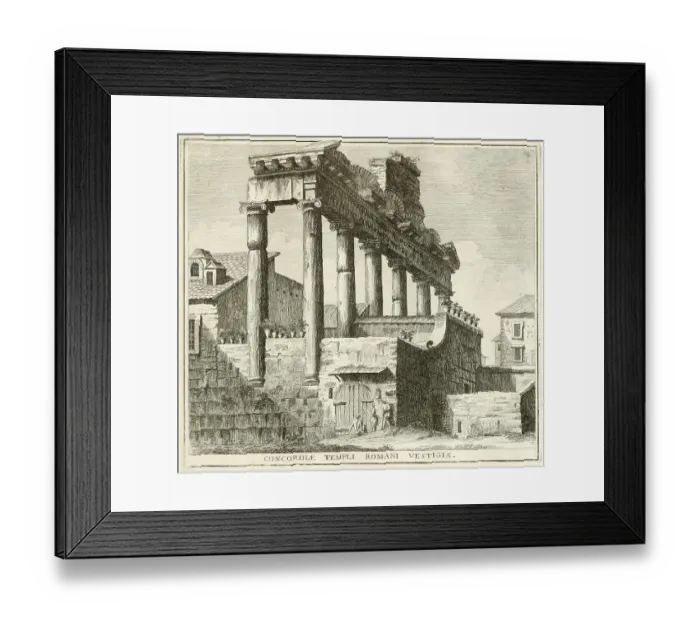 Framed Print : Temple of Concordia, behind the senator's palace Framed Print : Temple of Concordia, behind the senator's palace
