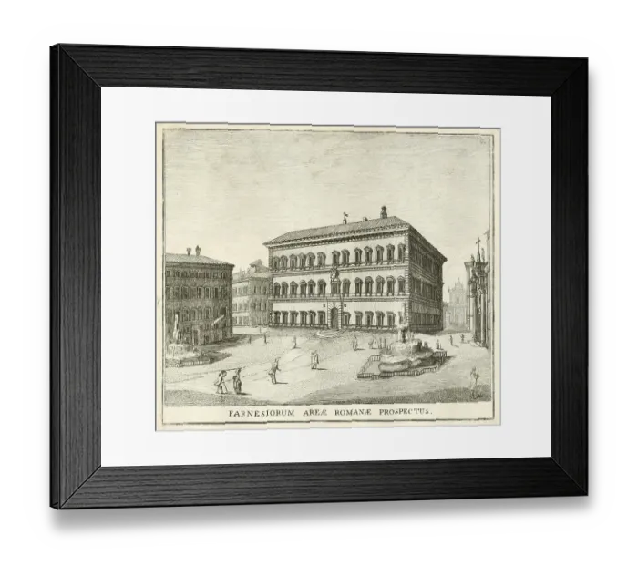 Framed Print : View of Piazza Farnese, historical Rome