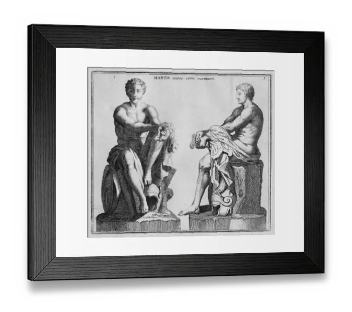 Framed Print : The Roman god Mars, marble statue from ancient Rome