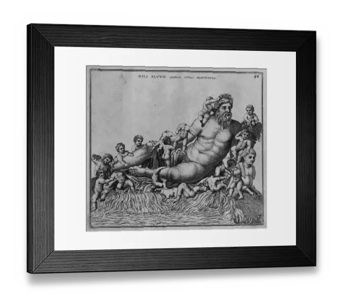 Framed Print : The Greek god Neilos, the river god of the Nile
