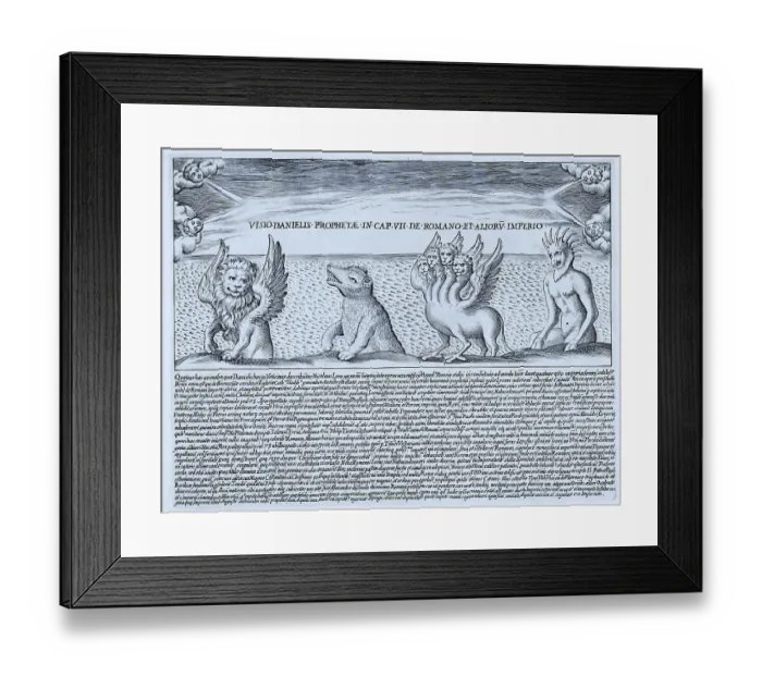 Framed Print : The prophet Daniel's vision of the Roman Empire and other empires