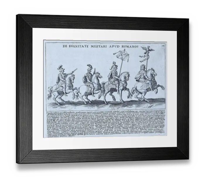 Framed Print : The image describes a military procession in which the leading horseman or aquilifer carries one or an eagle (Aquila)