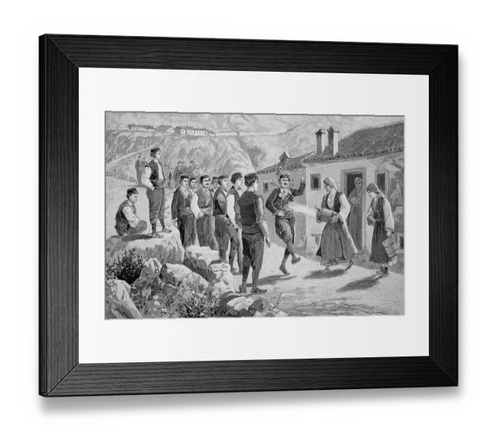 Framed Print : Singing and Dancing at a Rain Festival in Dalmatia