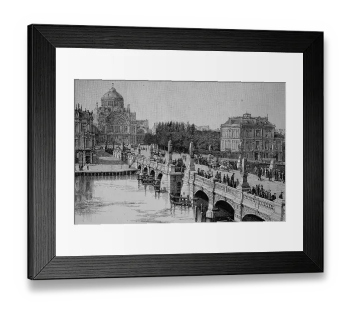 Framed Print : Bridge crossing of the river Amstel
