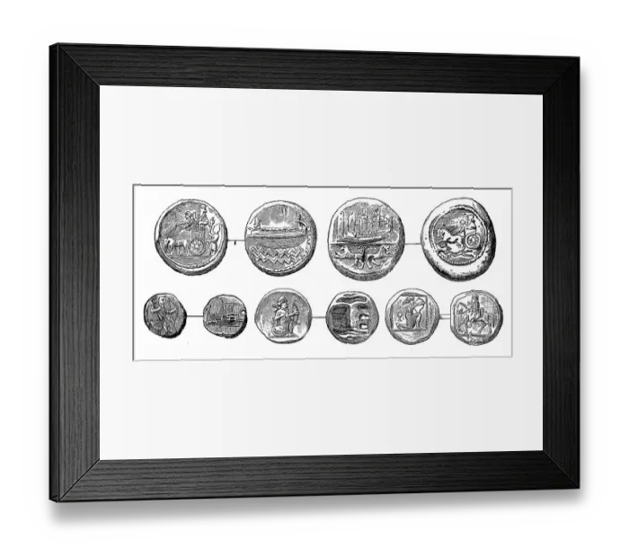 Framed Print : Coins from ancient Persia, coinage Framed Print : Coins from ancient Persia, coinage