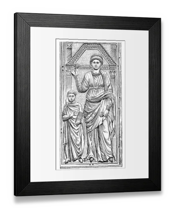 Framed Print : Galla Placida and her son Valentinian III Framed Print : Galla Placida and her son Valentinian III