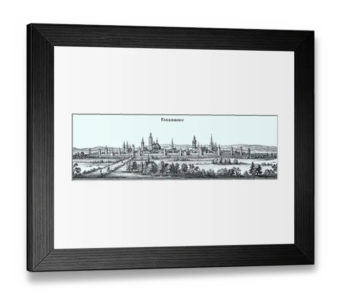 Framed Print : Paderborn in the Middle Ages, North Rhine-Westphalia Framed Print : Paderborn in the Middle Ages, North Rhine-Westphalia