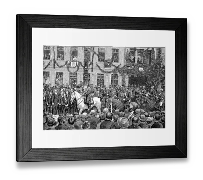Framed Print : Manoeuvre, Kaiser Wilhelm II Comes to the Town of Muehlhausen Framed Print : Manoeuvre, Kaiser Wilhelm II Comes to the Town of Muehlhausen