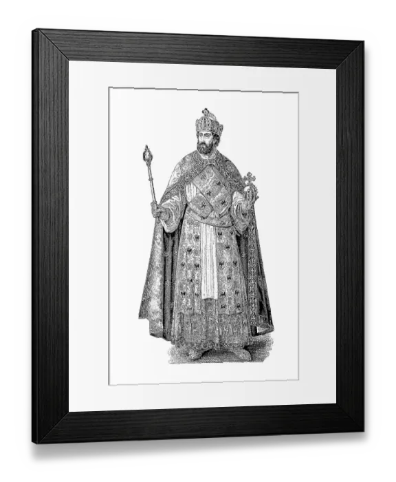 Framed Print : Emperor of the German Nation of the Holy Roman Empire in full robes