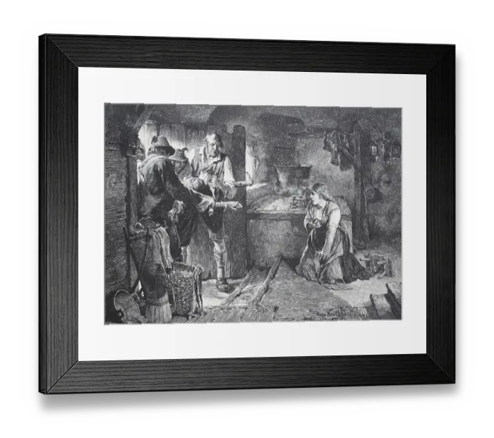 Framed Print : Peasants bring home a man who has crashed in the mountains Framed Print : Peasants bring home a man who has crashed in the mountains