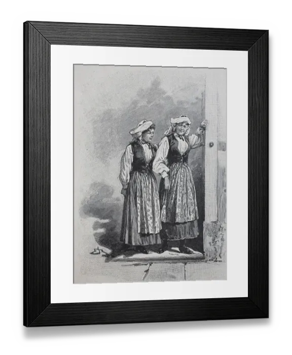 Framed Print : Women in traditional Albanian dress