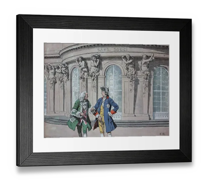 Framed Print : Frederick the Great, Frederick II 1712-1786 and Voltaire in Sanssouci Framed Print : Frederick the Great, Frederick II 1712-1786 and Voltaire in Sanssouci