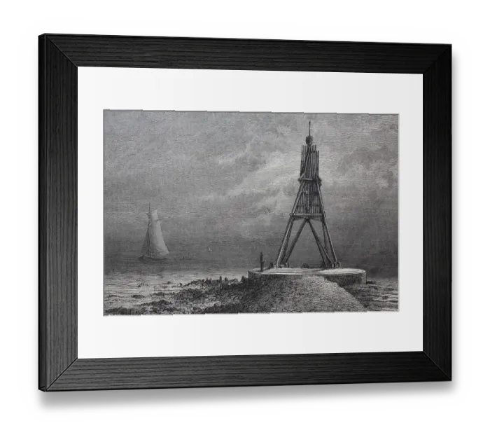 Framed Print : Kugelbake, Ball Beacon, a historic aid to navigation in the town of Cuxhaven at the northernmost point of Lower Saxony